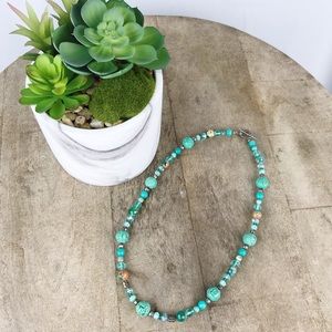 Handmade Turquoise Beaded Statement Necklace